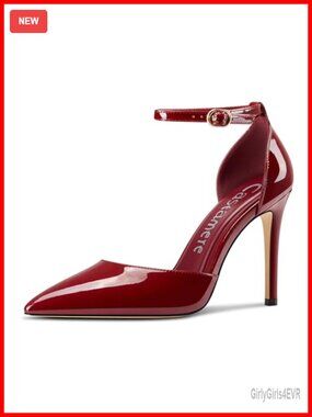 Stiletto High Heel Pointed Toe Pumps Ankle Strap Two-Piece Prom Dress 3.9 in